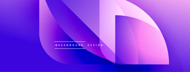 Aufkleber - Abstract purple design features layered shapes, gradients. Text reads background design. Modern, vibrant aesthetic.