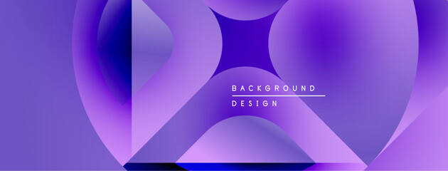 Poster - Abstract purple background. Fluid shapes overlap, creating dynamic visual effect. Text reads background design. Modern, minimalist style.