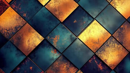 Poster - Abstract square pattern displaying an offset effect with vibrant colors and textures in a modern design, Abstract squares pattern with offset effect