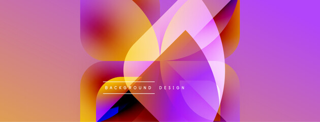 Poster - Abstract vibrant shapes overlap, creating dynamic colorful gradient background. Modern design elements suggest fluidity, energy.