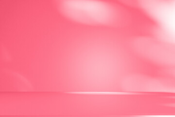 Aufkleber - Wall interior background, studio and backdrops show products.with shadow from window color pink background for text insertion and presentation interior decoration	