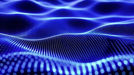Poster - Captivating blue wavy abstract motion background creates a sense of movement and energy, Blue wavy surface Abstract motion background seamless