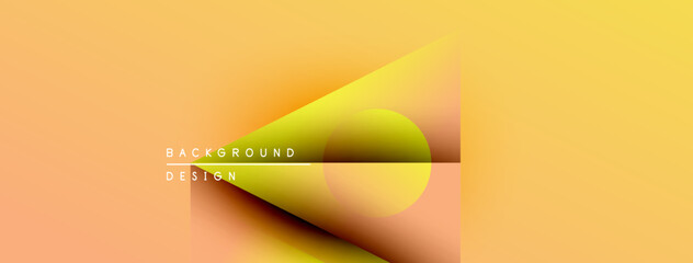 Poster - Abstract gradient background. Yellow, orange hues blend smoothly. Minimalist design with geometric shapes, text overlay present. Modern aesthetic.