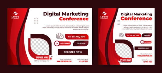 Fototapete - vector of Digital marketing live webinar and corporate social media post template.