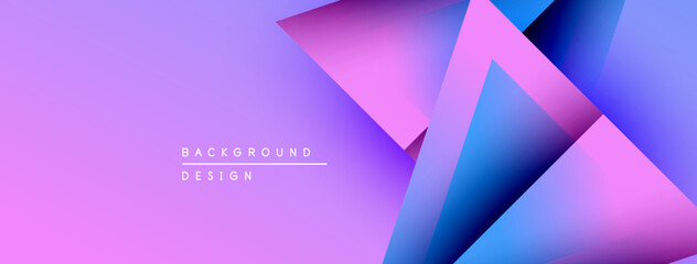 Poster - Abstract geometric shapes overlap, creating vibrant purple, blue gradients. Modern design element for backgrounds, presentations.