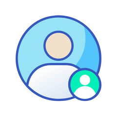 Poster - Modern Flat Account Circle Person Add User Profile Membership Icon