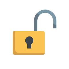 Poster - Simple Flat Style Unlocked Padlock Icon Symbol Sign Security Element