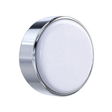 Chrome and White Circular Button or Interface