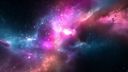 Wall Mural - exploring vibrant galaxies and star fields in the depths of space, space 2094: flying through star f