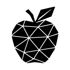 Poster - A geometric black apple, a modern and minimalist design. Perfect for projects needing a clean, graphic element.
