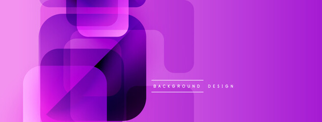 Poster - Abstract purple layers create modern background. Geometric shapes overlap, offering vibrant visual appeal. Minimalist design suits various projects.