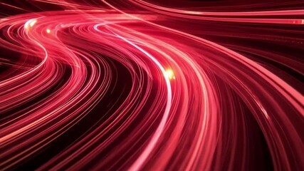 Poster - Dynamic red light trails creating abstract patterns in computer generated art, Red light trails Computer generated abstract motion background 3D render VJ
