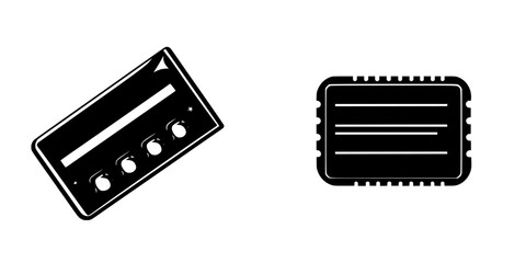 Poster - Vector icons of silhouette pictograms depicting various shapes of electronic devices and controls for design projects and graphics