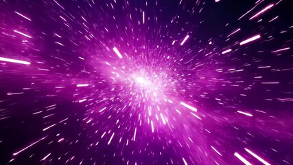 Fototapete - Fast flying magenta particles create a stunning backdrop of cosmic energy and movement, lot of fast flying particles magenta able background