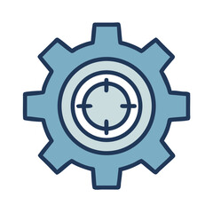 Poster - Modern Simple Outline Gear Target Icon for Mechanical Technology Industry