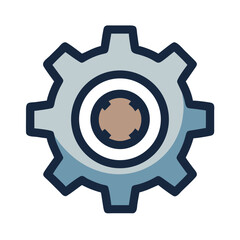 Poster - Simple Outline Gear Mechanical Process Cogwheel Industry Machine Icon Graphic