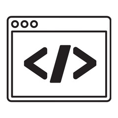 Fototapete - Minimalist Code Editor Browser Icon Featuring  Symbol for Modern Web Development and Tech Interfaces.