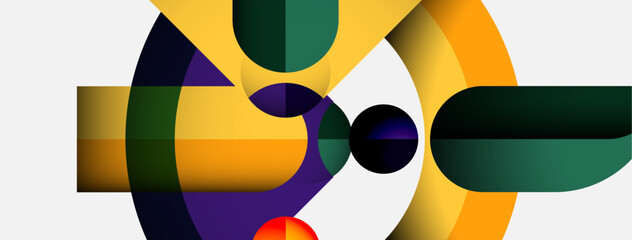 Aufkleber - Abstract composition featuring overlapping circles, vibrant colors, dynamic shapes. Modern design, clean aesthetic, visual harmony.
