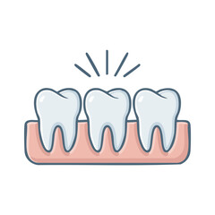 Dental implantation, tooth restoration, symbol on a white background. Vector illustration
