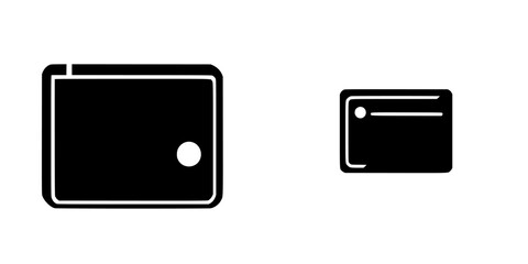 Poster - Silhouette pictograms of a wallet and a card, ideal for illustrations of financial transactions and personal items