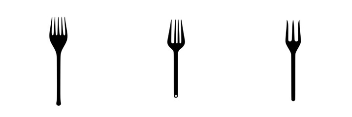 Poster - Unique collection of fork silhouettes showcasing diverse styles and designs in a minimalistic vector format