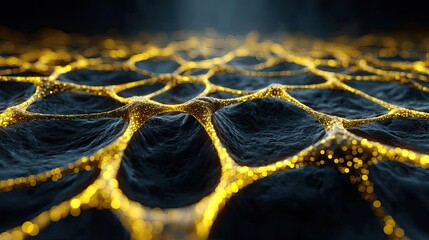 Aufkleber - Neuro logic for adaptive neuron and biological concept. Abstract visualization of a glowing network in dark space.