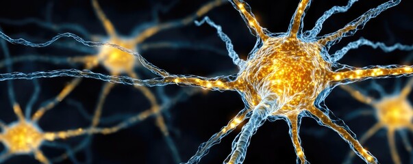 Poster - Neuro logic for adaptive neuron and biological concept. High-resolution image of neural networks in vibrant colors.