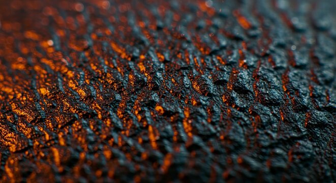Textured Surface with Dark Tones and Orange Highlights