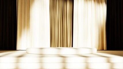 Poster - 3D rendering of minimal podium scene for product background with moving shadow