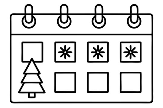 Festive Calendar Outline Collection
