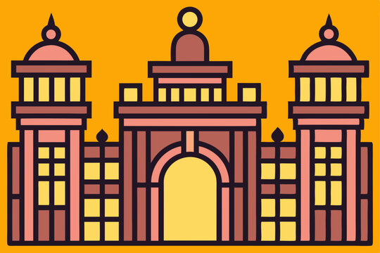Majestic Palace Gate Architectural Design Illustration