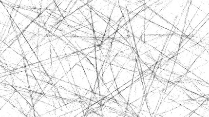 Poster - Chaotic white scratch texture with intersecting lines. High contrast abstract background. Ideal grunge overlay for edgy design projects.
