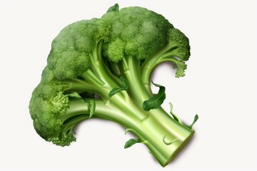 Poster - Vibrant green broccoli with leaves, showcasing its freshness and healthy appeal