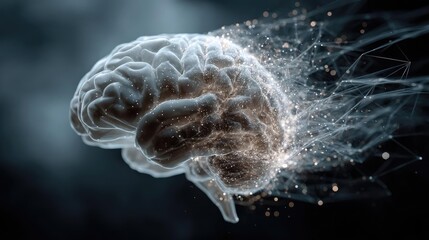 Poster - Brain reset concept. A dynamic representation of a brain illustrating creativity and thought.