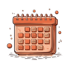 Poster - Stylized Calendar Illustration on Black Background Representing Time Management and Scheduling