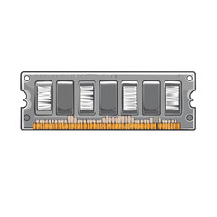 Poster - Computer RAM memory module vector illustration for digital storage and upgrades.