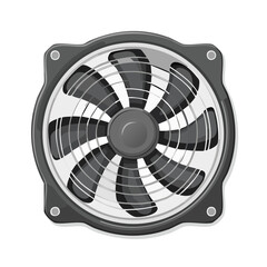 Poster - Computer fan illustration cooling device with blades gray vector graphic design