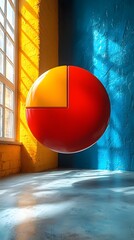 Poster - Floating 3D pie chart symbolizing business growth and expansion