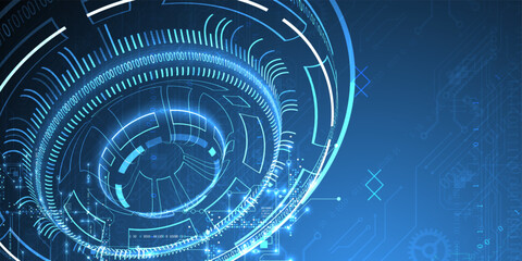 Aufkleber - Abstract background. Scientific and technological concept with the use of technical elements formed in the shape of a circle. Vector