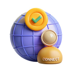 Poster - High quality 3d rendering icon representing global network and connection using land transportation isolated on white background