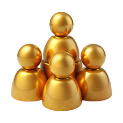 Poster - Golden team leader high quality 3d rendering icon representing leadership and teamwork in business or society land transportation isolated on white background
