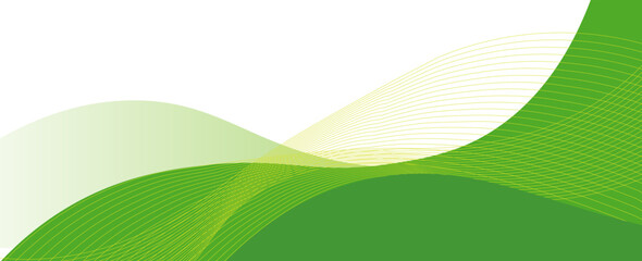Poster - Green banner, abstract green background with wave. vector