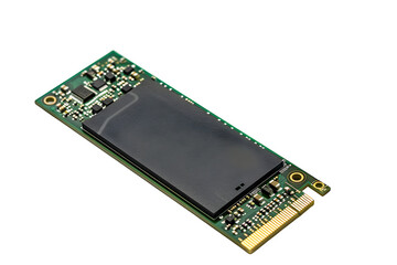 Poster - NVMe solid-state drive M. form factor Dramatic lighting and realistic material texture and overhead shot. Ready for presentations and creative projects. High resolution and print ready.