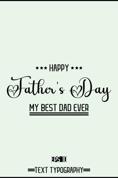 Modern Cursive Typography Text Of Happy Father's Day Vertical Template