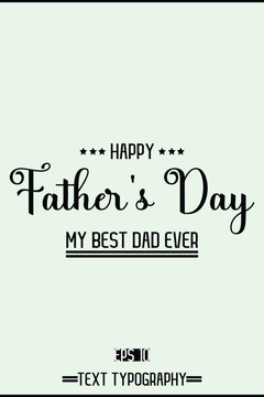 Modern Cursive Typography Text Of Happy Father's Day Vertical Template