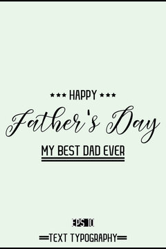 Modern Cursive Typography Text Of Happy Father's Day Vertical Template
