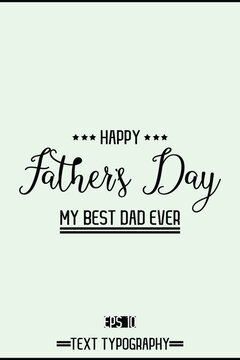 Modern Cursive Typography Text Of Happy Father's Day Vertical Template