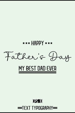 Modern Cursive Typography Text Of Happy Father's Day Vertical Template