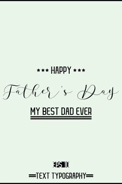 Modern Cursive Typography Text Of Happy Father's Day Vertical Template