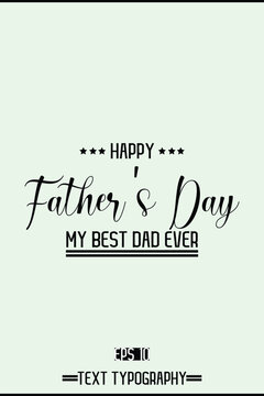 Modern Cursive Typography Text Of Happy Father's Day Vertical Template